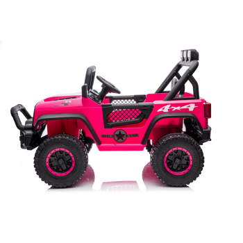 Autko terenowe Geoland Power dla 2 dzieci Różowy + Pilot + Silniki 2x200W + Bagażnik + Radio MP3 + LED